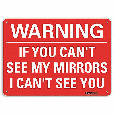 Warning Sign 7 in x 10 in Plastic