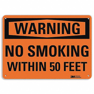 Warning No Smoking Sign 7 x 10 Alum