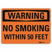 Warning No Smoking Sign 7 x 10 Alum