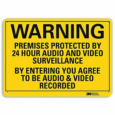 Warning Sign 10 in x 14 in Plastic