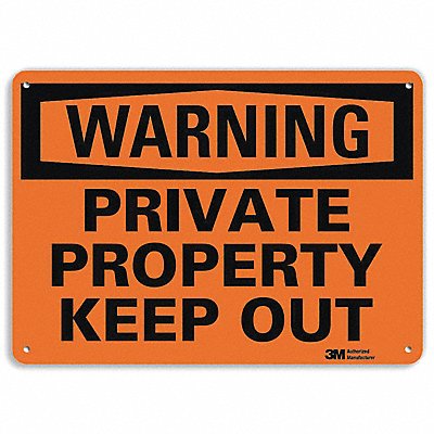 Warning Sign 7 in x 10 in Aluminum