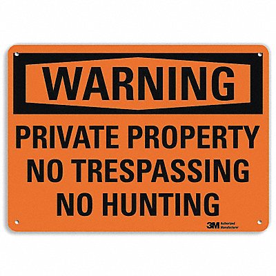 Warning Sign 7 in x 10 in Aluminum