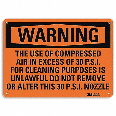 Warning Sign 7 in x 10 in Aluminum