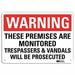 Warning Sign 7 in x 10 in Plastic