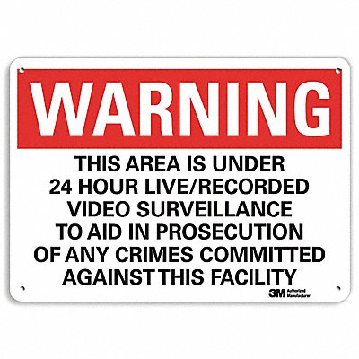 Security Sign 10 in x 14 in Aluminum