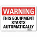 Warning Sign 5inx7in Reflective Sheeting