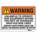 Warning Sign 10 in x 14 in Plastic