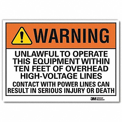 Warning Sign 5inx7in Reflective Sheeting