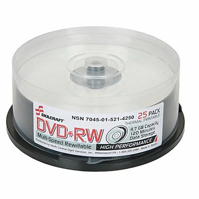 DVD+RW Disc 4.7 GB 120 min 4x PK25