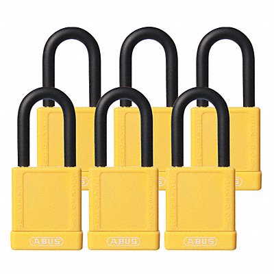 Lockout Padlock KA Yellow 1-3/4 H PK6