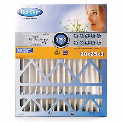 Furn Air Clnr Filter MERV13 16x25x5 PK2