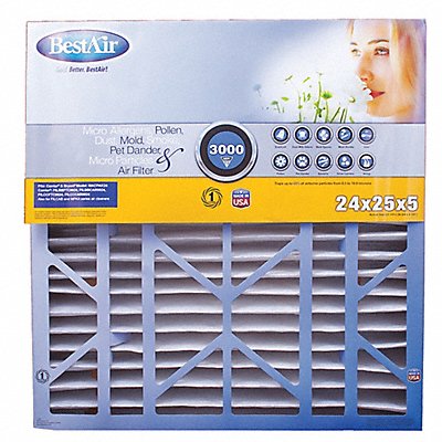 Furn Air Clean Filt MERV 13 24x25x5 2PK