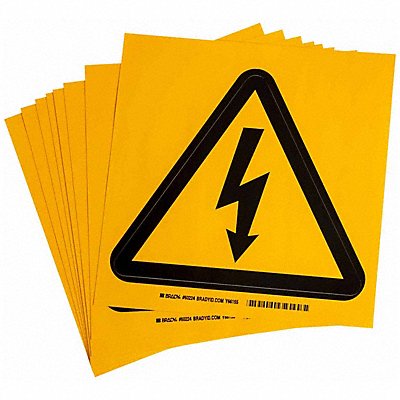 Label PS Vinyl 8inHx8inW Elec Volt PK10