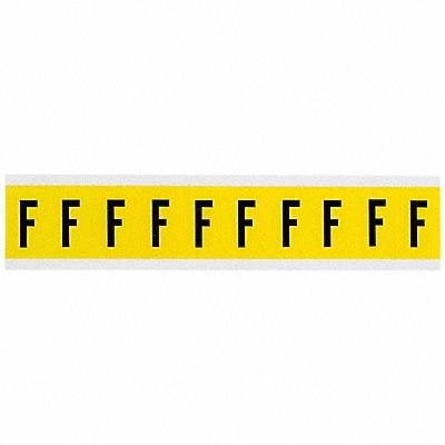 Letter Label F Blk On Yllw 1-1/2inH