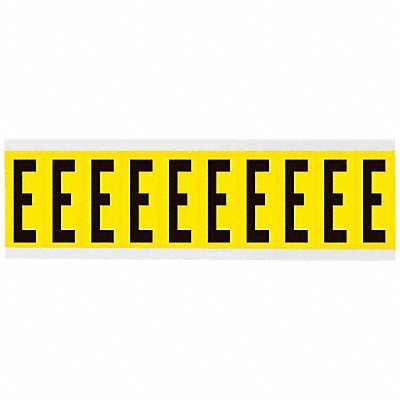 Letter Label E Blk On Yllw 2-1/4inH