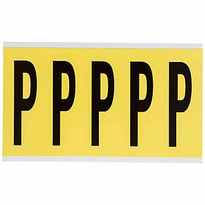 Letter Label P Blk On Yllw 5inHx1-3/4inW