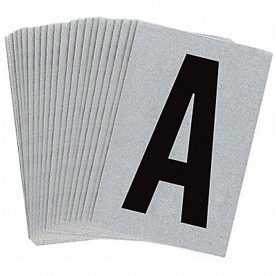 Letter Label A Blk On Slvr 1-1/2inH PK25