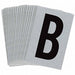 Letter Label B Blk On Slvr 1-1/2inH PK25