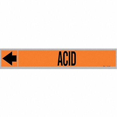 Pipe Marker Acid 2 in H 12 in W
