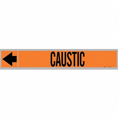 Pipe Marker Caustic 2 in H 12 in W