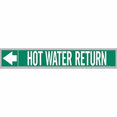 Pipe Marker Hot Water Return 2in H