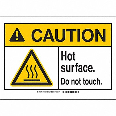 Caution Sign 3-1/2 Hx5 W Hot Surface