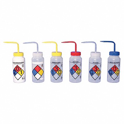 Wash Bottle Standard 16 oz Assorted PK6