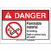 Danger No Smoking Sign Flammable 7x10