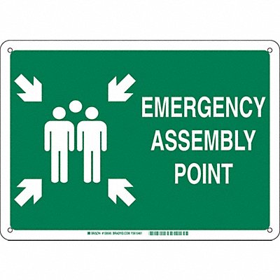 Emergency Assembly Sign 10x14 Aluminum