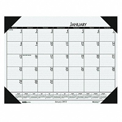 Monthly Desk Pad Calendar 22x17 In Green