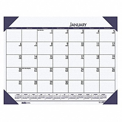 Monthly Desk Pad Calendar 22x17 In Blue