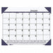 Monthly Desk Pad Calendar 22x17 In Blue