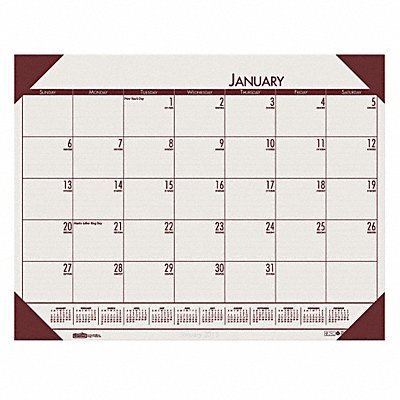 Monthly Desk Pad Calendar 22x17 In Cream