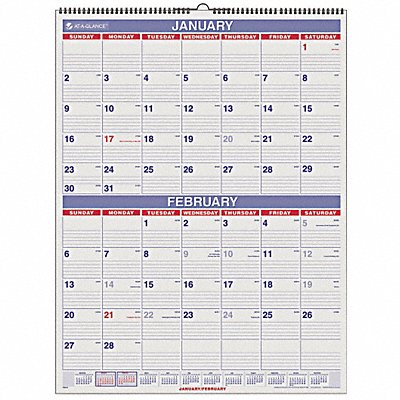 Two-Month-View Wall Calendar 22x29 In.