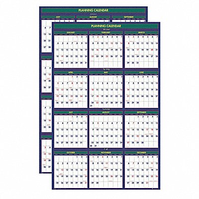 Year Wall Calendar 24x37 In.