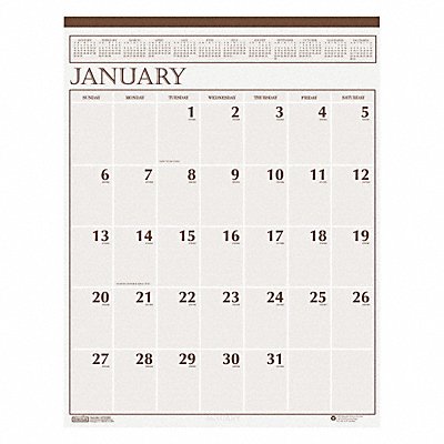 Monthly Wall Calendar Lg Print 20x26 In.