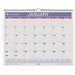 Monthly Wall Calendar 15x12 In Red/Blue