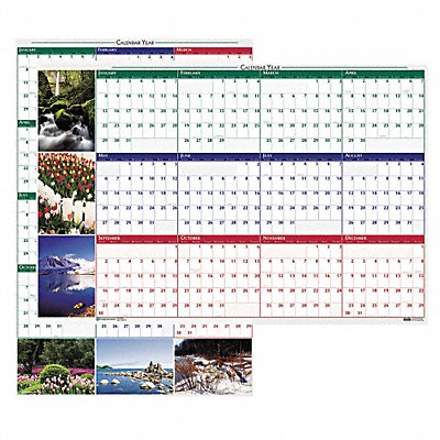 Wall Calendar Reverse/Erase 24x37 In.