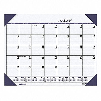 Desk Calendar 18-1/2x13 In Ocean Blue