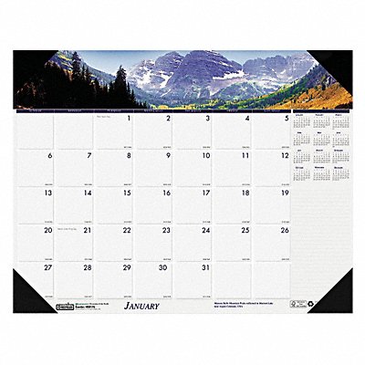 Desk Pad Calendar 22x17 In Mountains