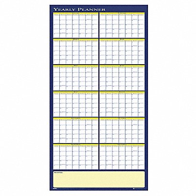 Yearly Wall Planner Reversible 60x26 In.