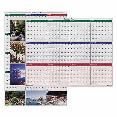 Wall Calendar Reversible/Erase 32x48 In