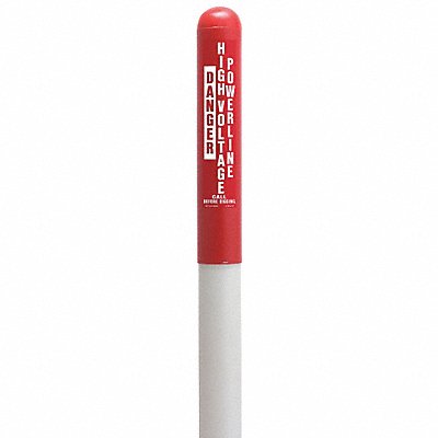 Utility Dome Marker 66 in H Red/White