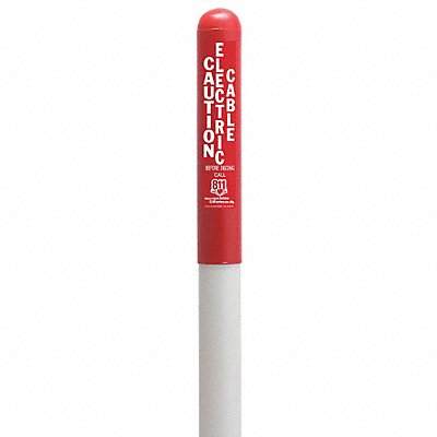 Utility Dome Marker 66 in H Red/White