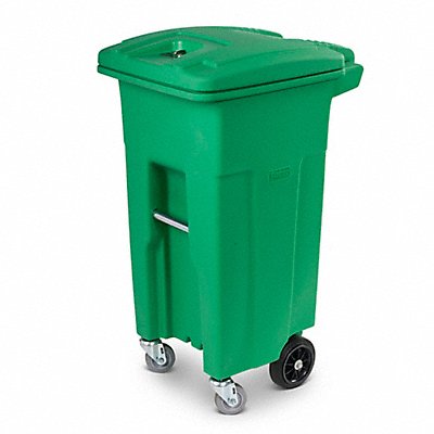 Organic Trash Can w/Lid -Lime Grn 32gal.