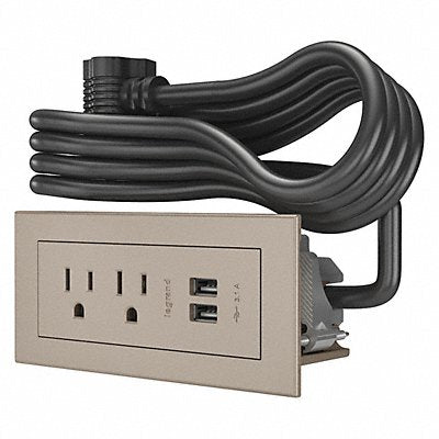 Power Unit Nickel 2 Outlet 2 USB