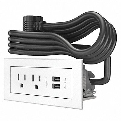 Power Unit White 2 Outlet 2 USB