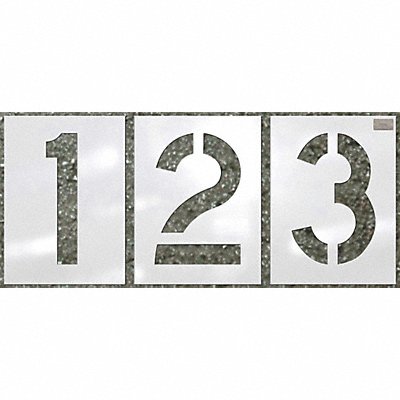 Stencil Number Kit 12pcs. 8 x 5-1/4 In.