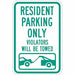 Resident Parking Sign 18 x 12 