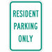 Resident Parking Sign 18 x 12 